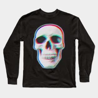 Glitch Skull Long Sleeve T-Shirt